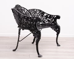 Cast Iron Passion Flower Two Seat Loveseat Bench After Coalbrookdale Company