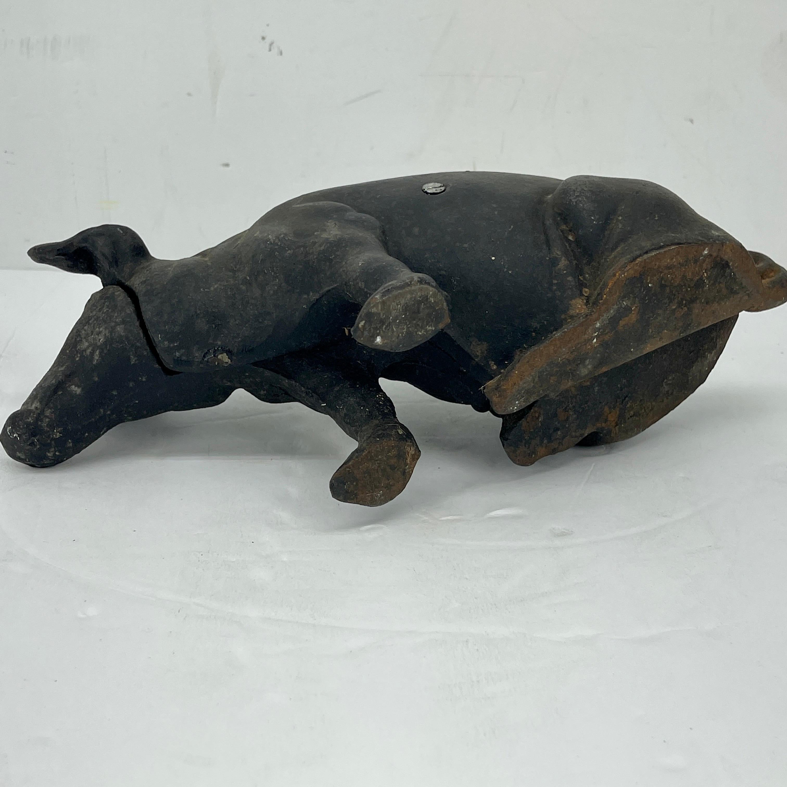 Cast Iron Pig Desk Accessory or Decorative Folk Art Statue 10