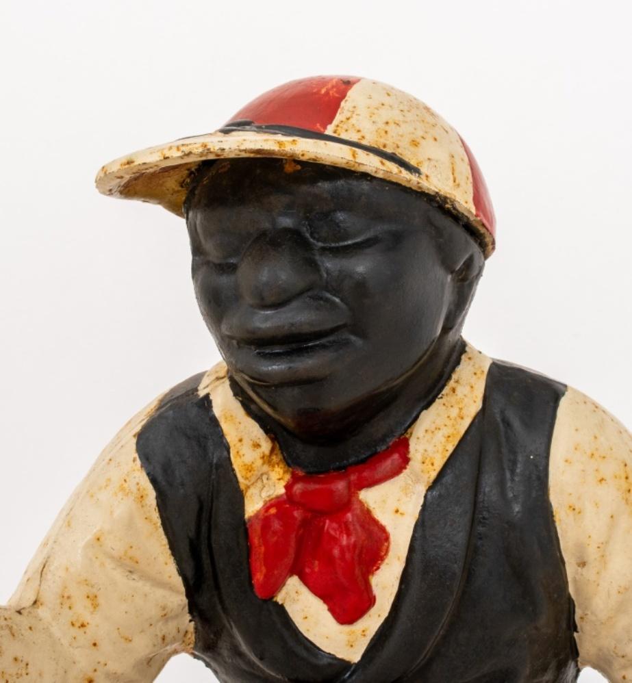 Cast Iron Polychromed Jockey Figure, 20th Cetury In Good Condition In New York, NY