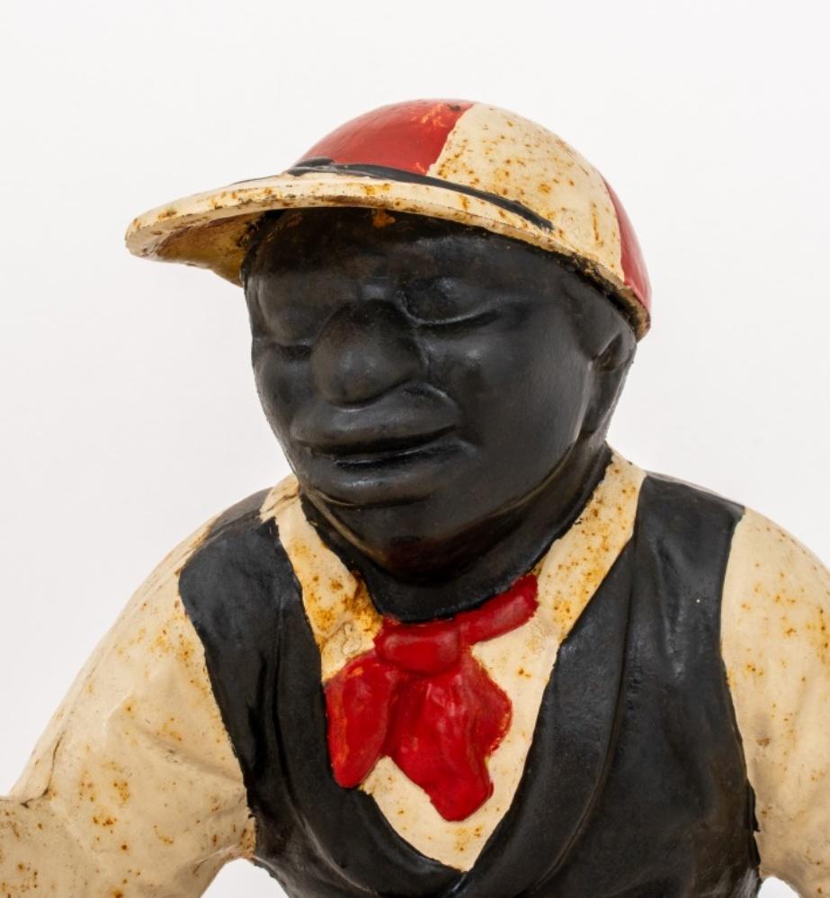 Cast Iron Polychromed Jockey Figure, 20th Cetury In Good Condition In Astoria, NY