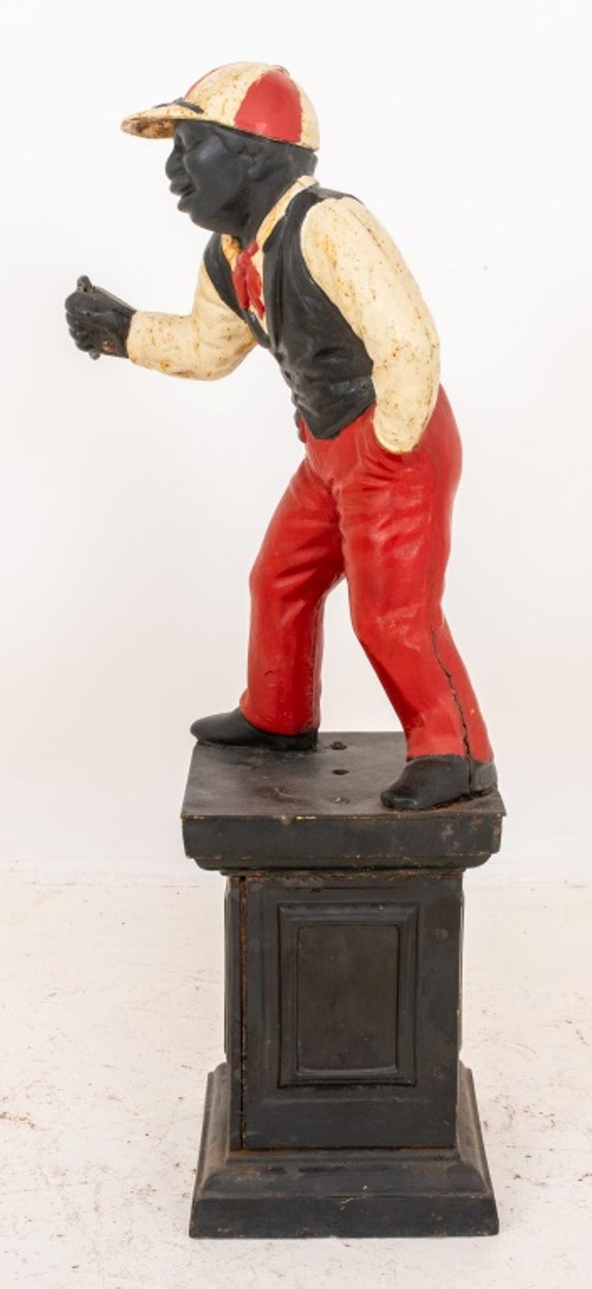 20th Century Cast Iron Polychromed Jockey Figure, 20th Cetury