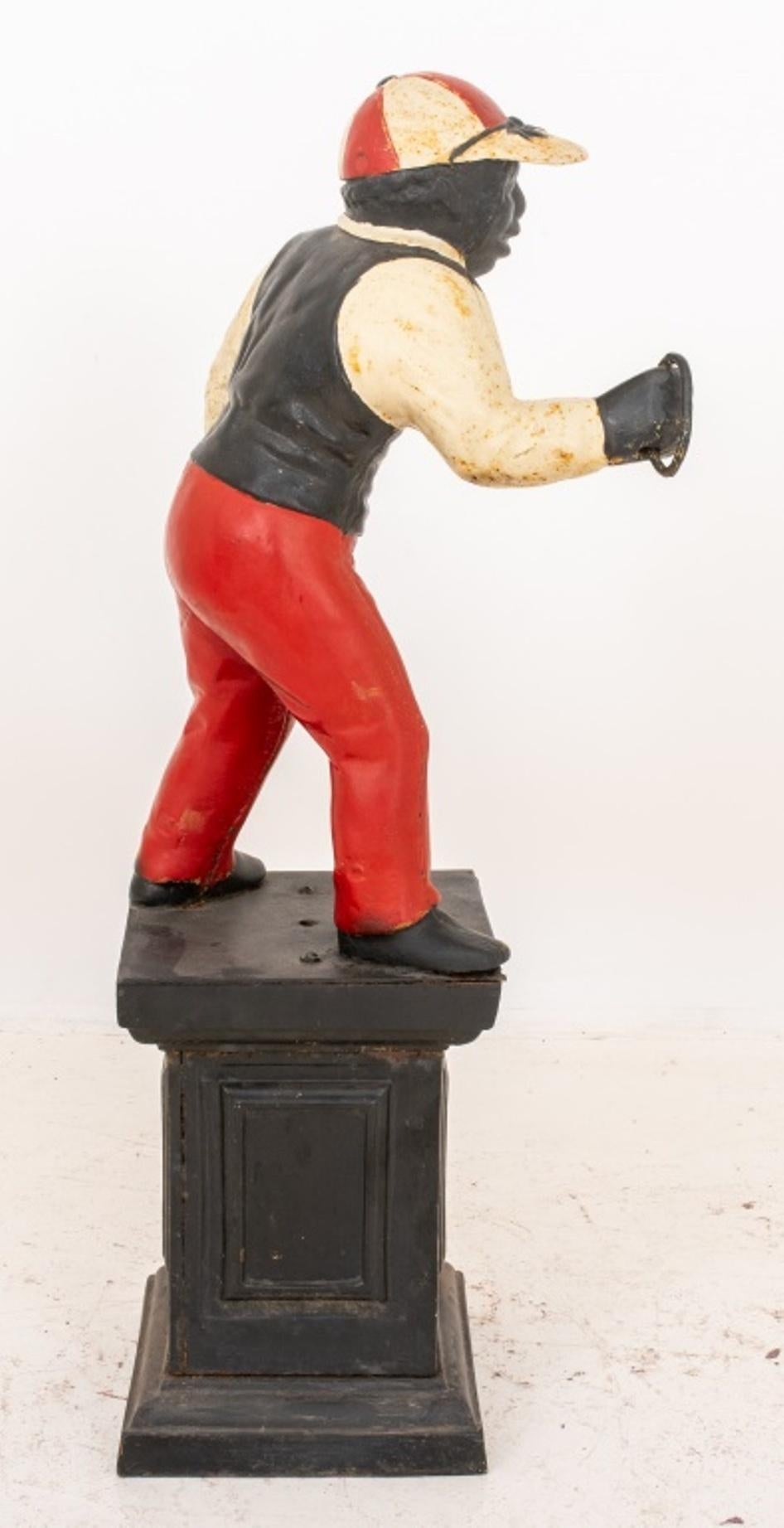 Cast Iron Polychromed Jockey Figure, 20th Cetury 3