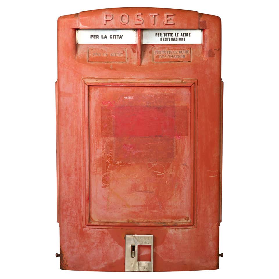 Vintage Post Mail Letter Collection Box from Grand Hotel in Red Paint ...