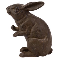 Cast Iron Rabbit Sculpture 