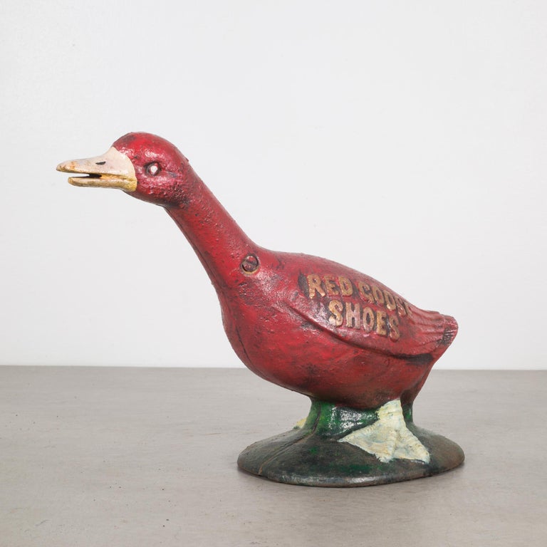 Cast Iron Red Goose Shoes Bank, circa 1960 For Sale at 1stDibs