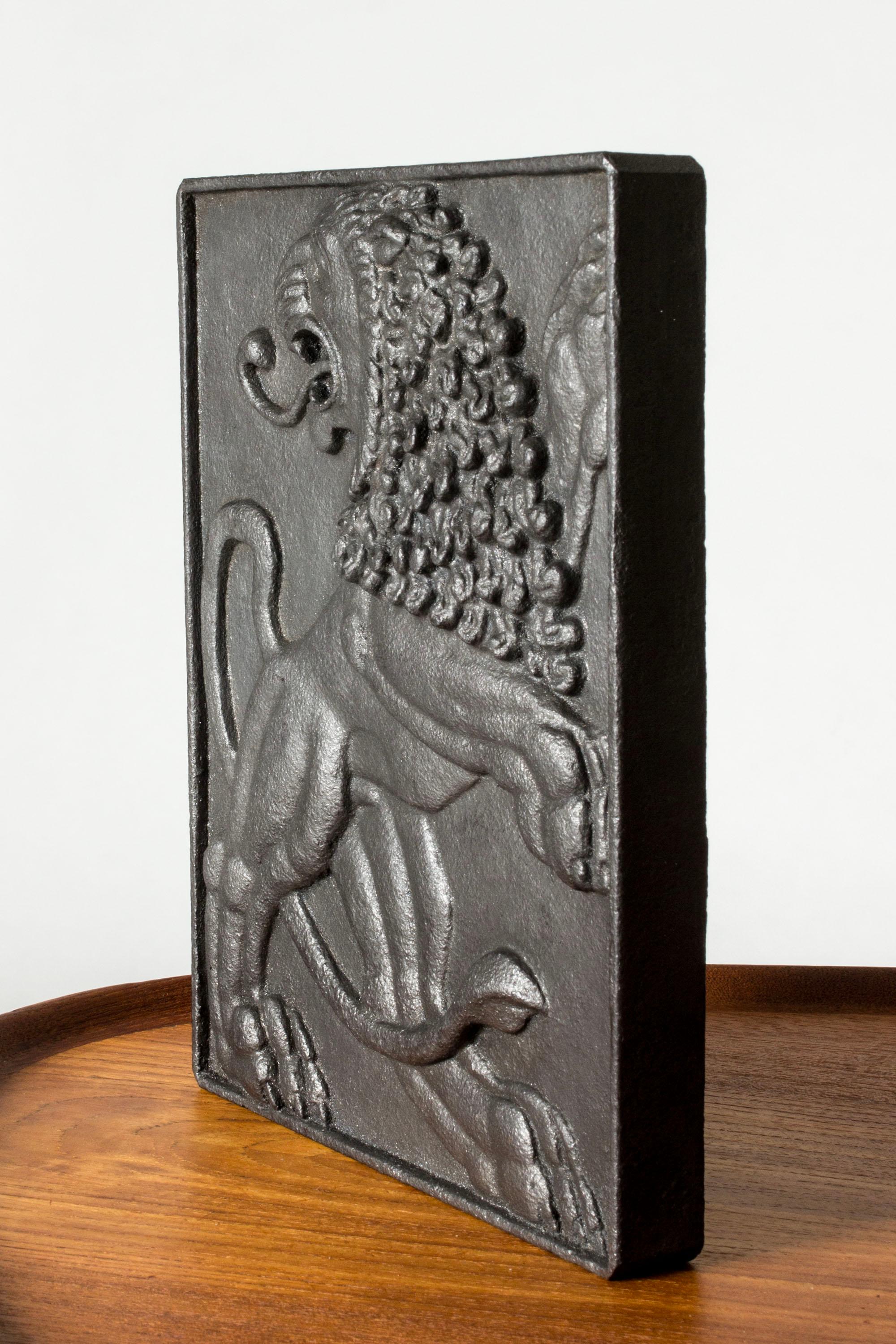 Scandinavian Modern Cast iron relief by Anna Petrus for Näfveqvarns Bruk, Sweden, ca 1925 For Sale