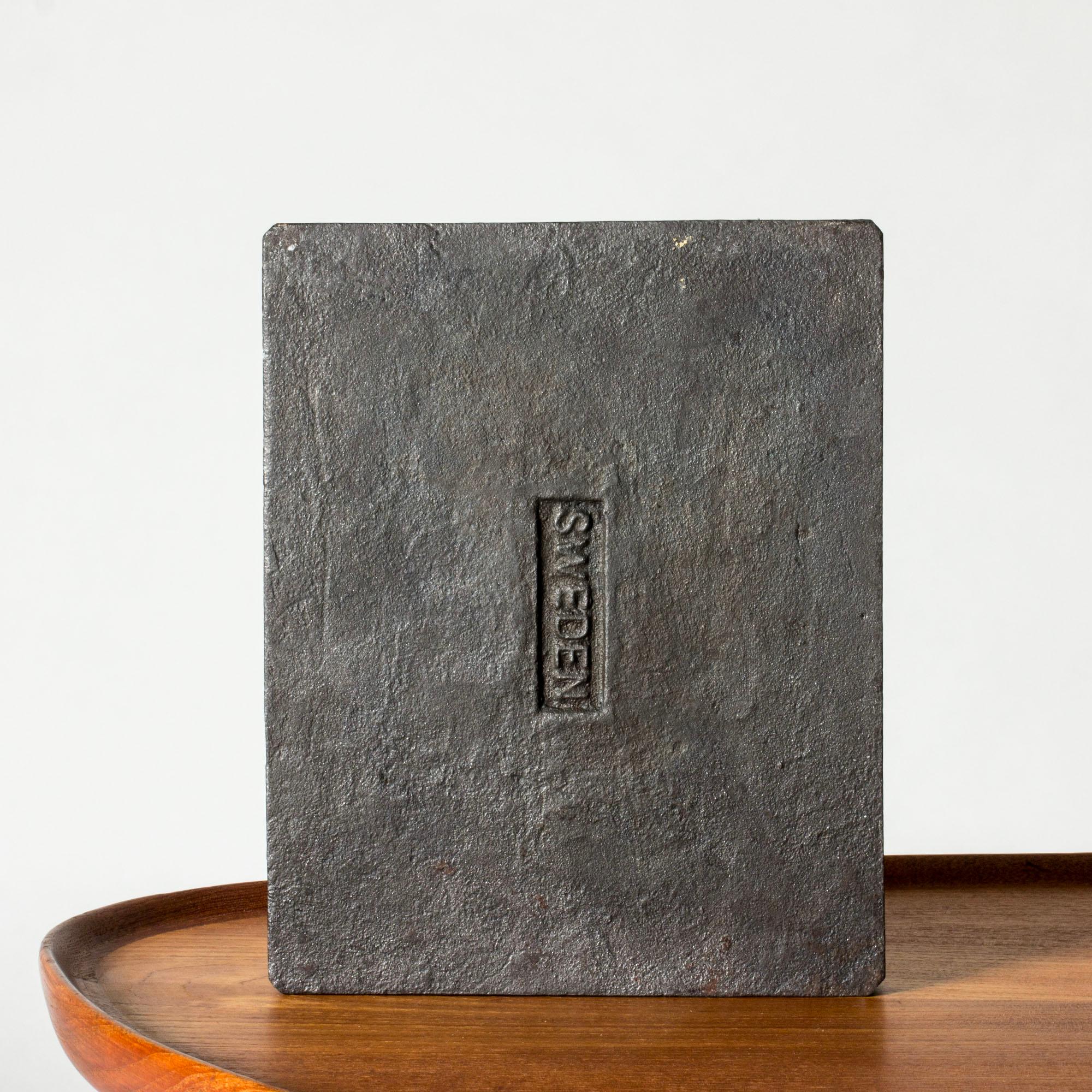 Early 20th Century Cast iron relief by Anna Petrus for Näfveqvarns Bruk, Sweden, ca 1925 For Sale