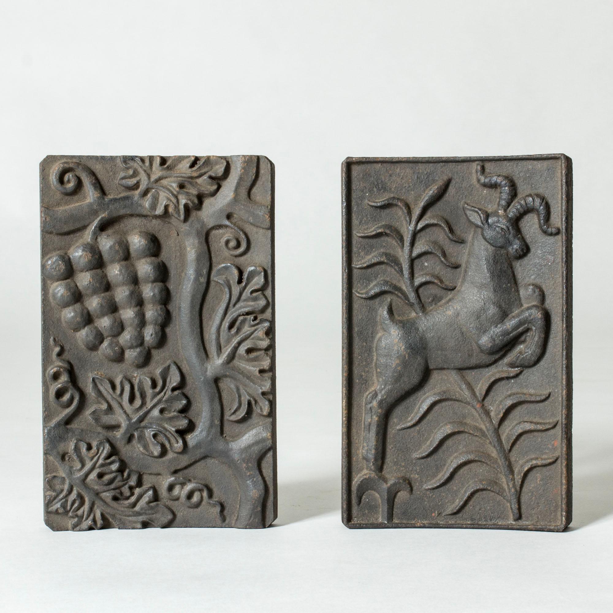 Iron Cast iron relief by Anna Petrus for Näfveqvarns Bruk, Sweden, ca 1925 For Sale