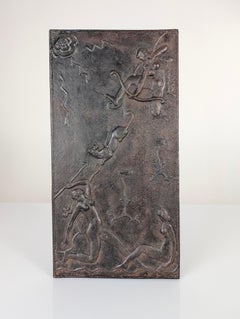 Cast Iron Relief by Olof Hult Depicting Artemis and Her Nymphs, 1920s