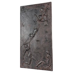 Cast Iron Relief by Olof Hult Depicting Artemis and Her Nymphs, 1920s