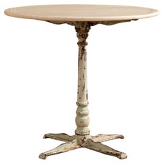 Cast Iron Round French Bistro Table/Garden Table with Marble Top