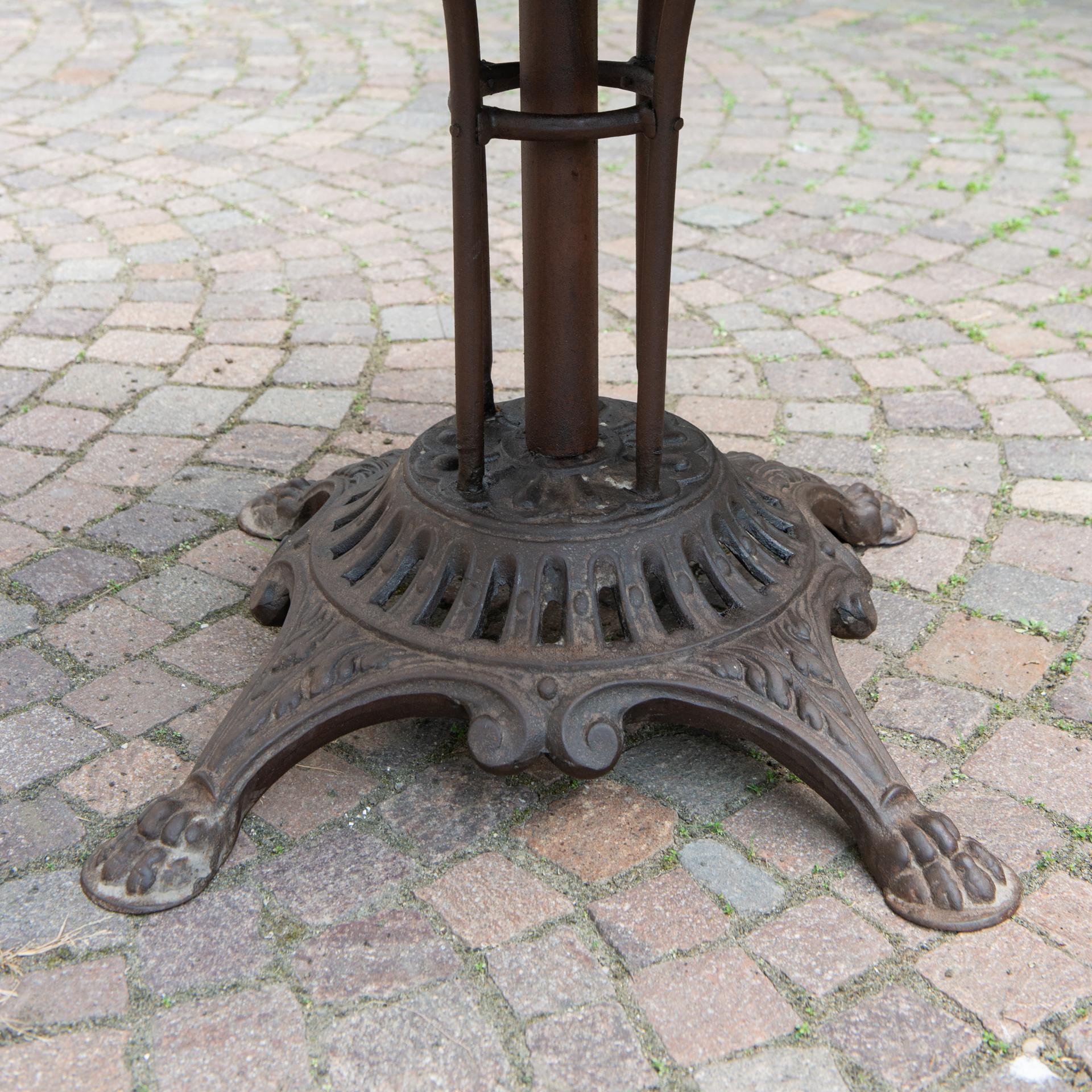 Cast Iron Round Table with Original Iron Top For Sale 2