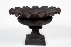 Cast Iron Ruffle-Edge Garden Urn, circa 1920