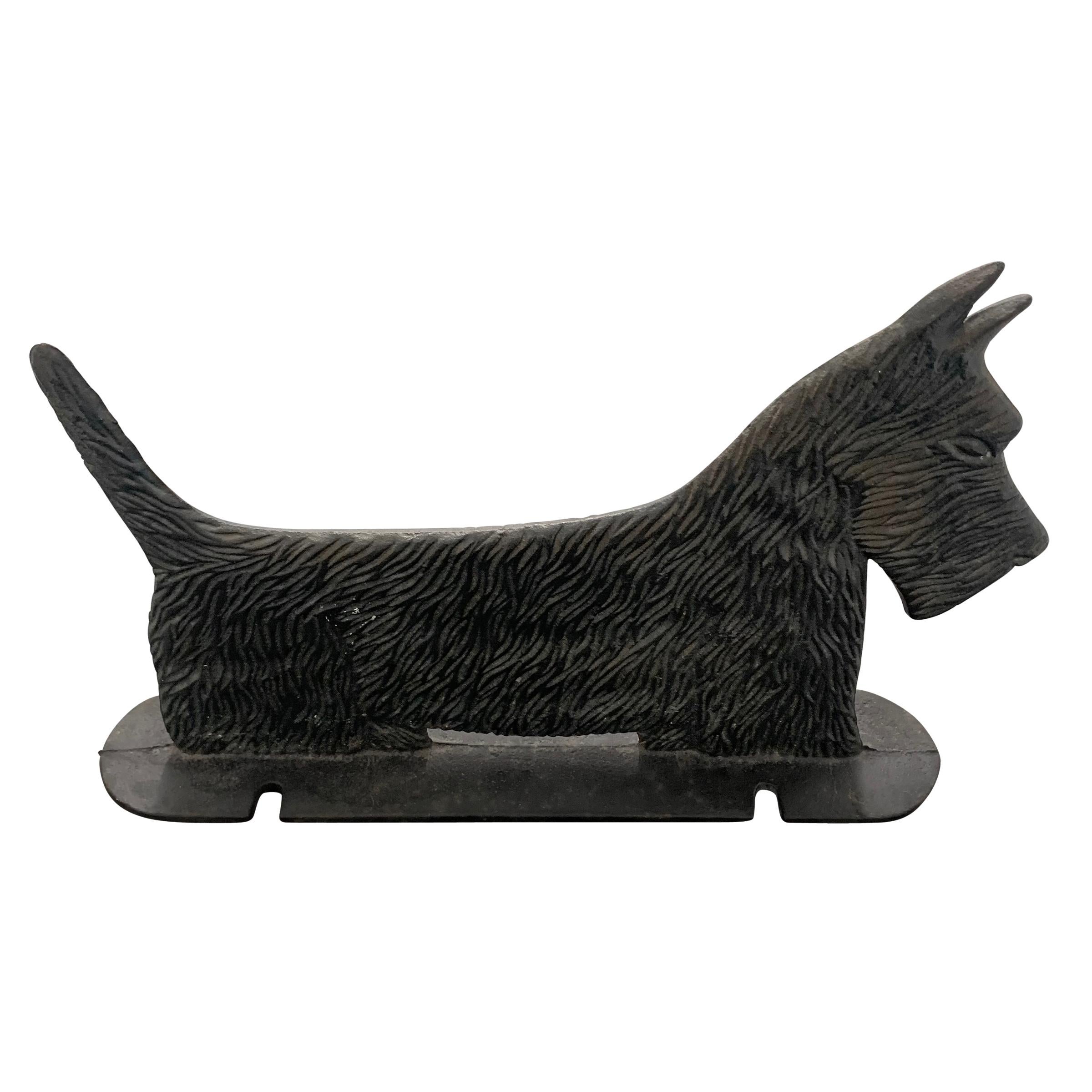 Folk Art Cast Iron Scottie Terrier Bootscrape