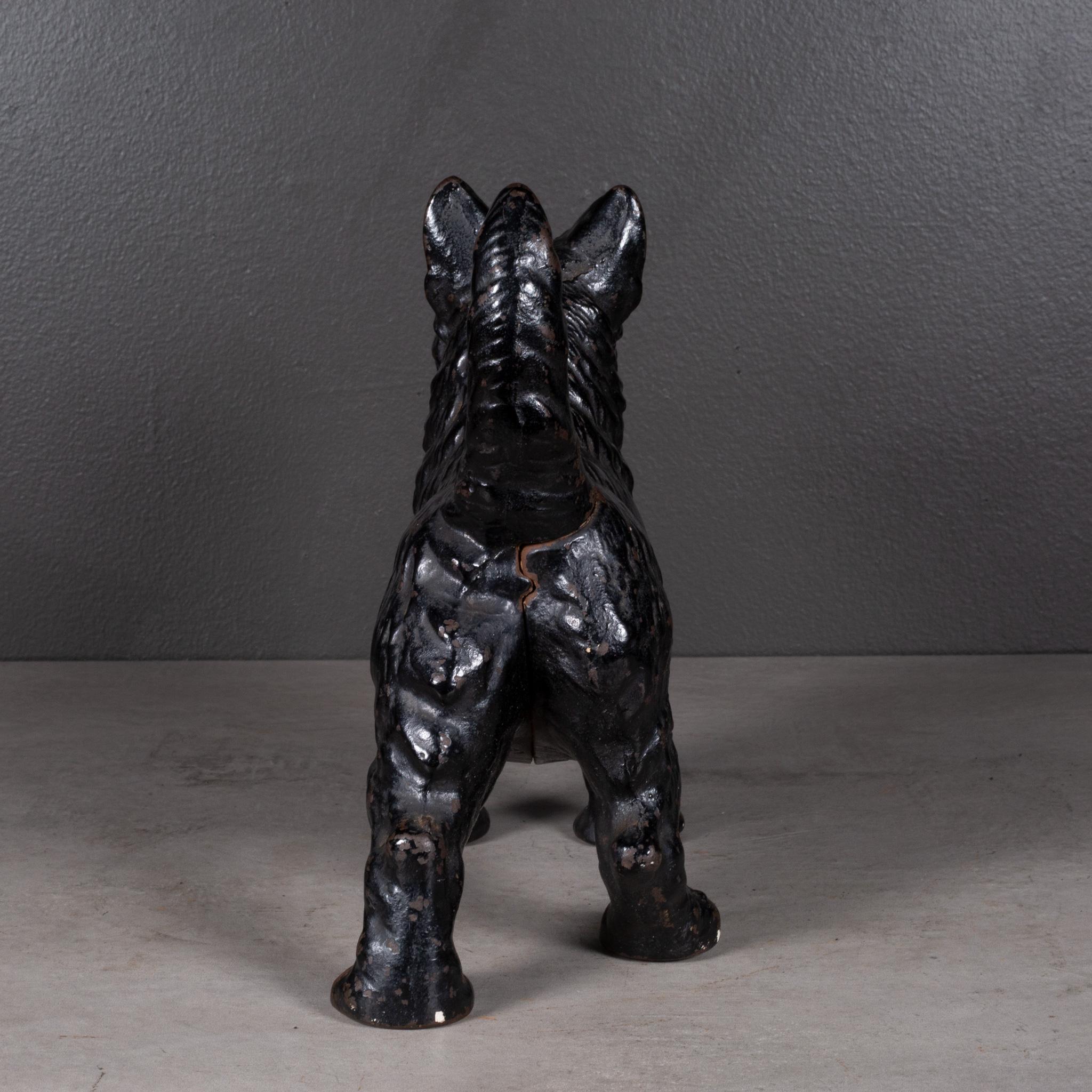 Industrial Cast Iron Scotty Dog Doorstop by Hubley c.1910-1940 (FREE SHIPPING) For Sale