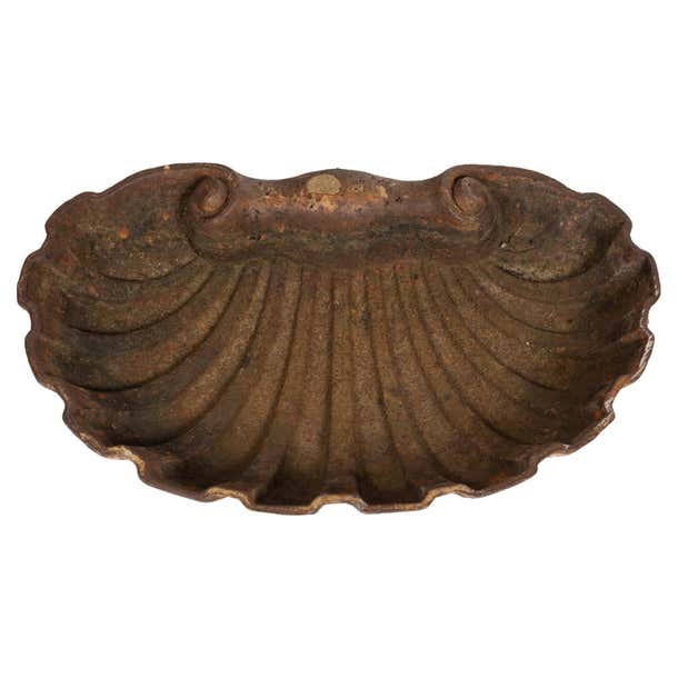 Cast Iron Shell Form Garden Ornament, circa 1920 For Sale at 1stDibs
