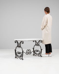Cast Iron Side Table With Marble Top