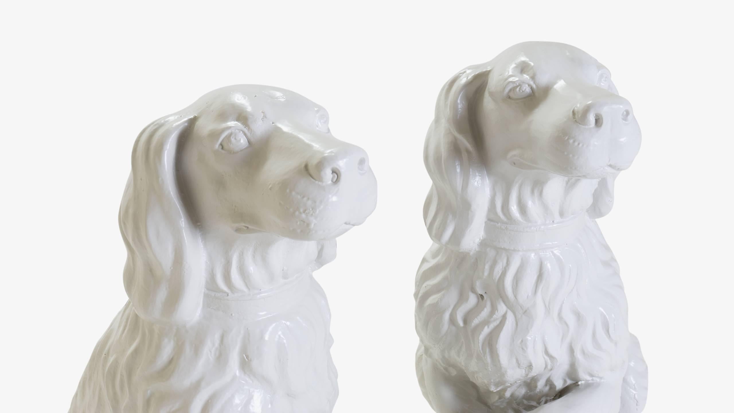 Mid-20th Century Cast Iron Spaniels, Pair For Sale