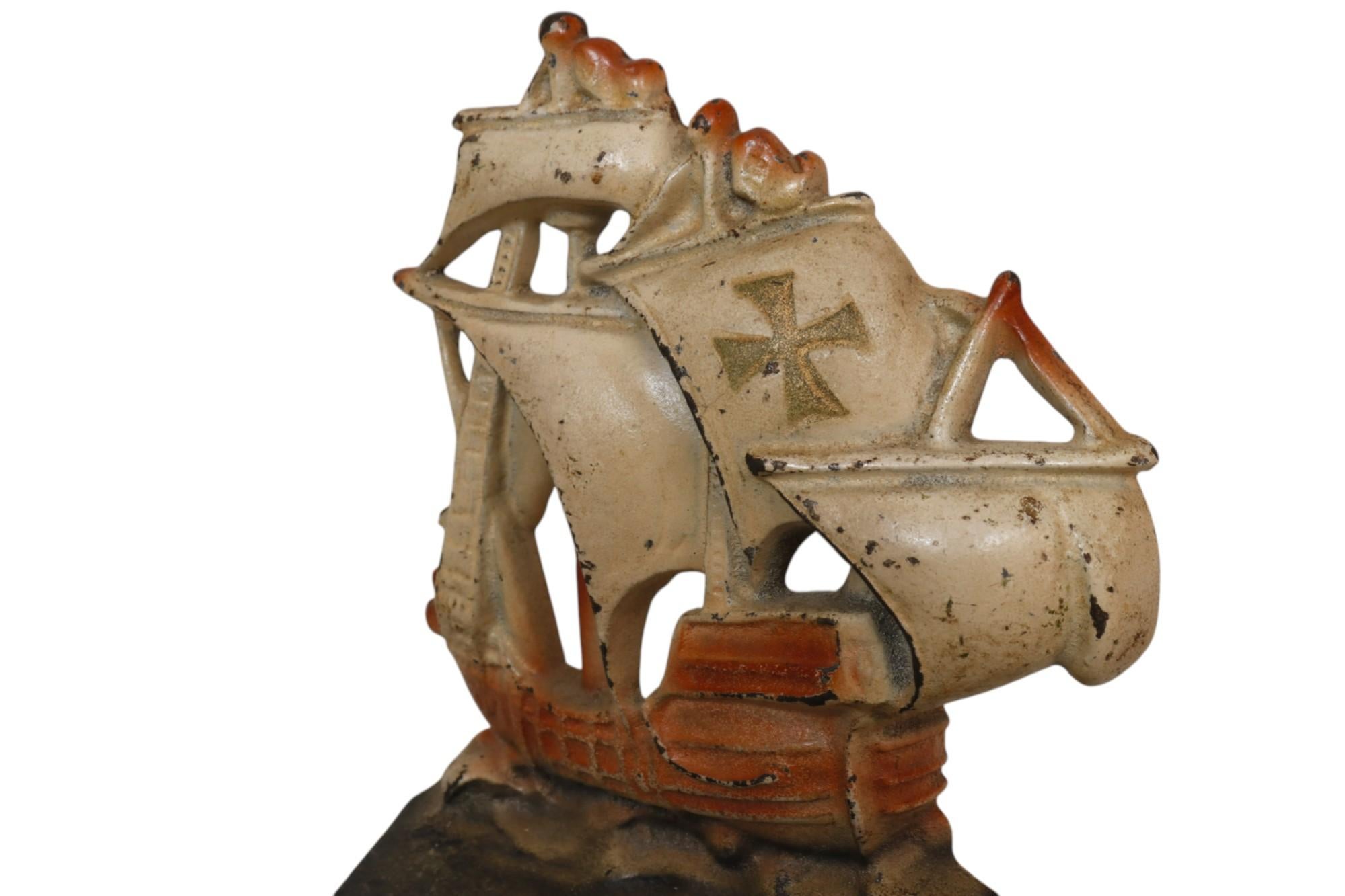 Sujetalibros Galeón Español de Hierro Fundido, Pareja en Bueno estado para la venta en Bradenton, FL