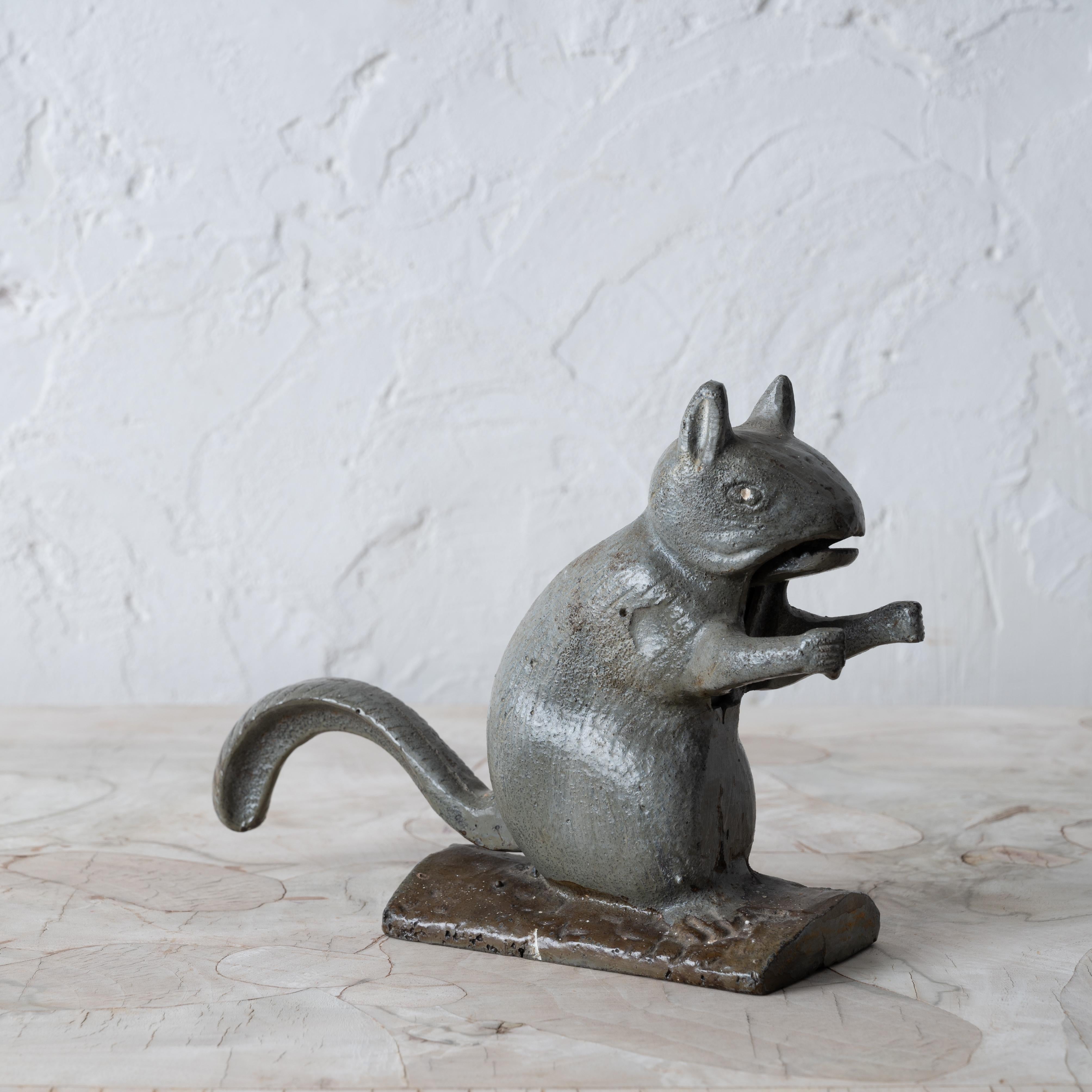 An American cast iron squirrel nutcracker, circa 1930s.

9 inches wide by 2 ⅝ inches deep by 6 inches tall

