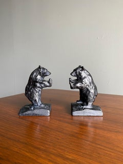 Serre-livres ours sur pied en fonte