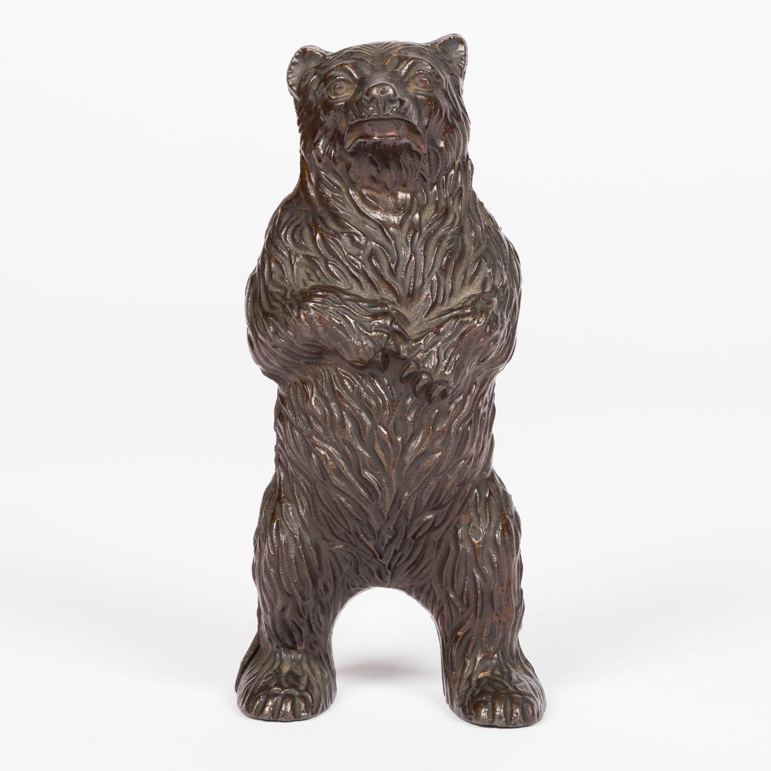 Cast iron standing bear money box by John Harper & Co For Sale 3