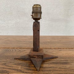 Cast Iron Star Antique Small Table Lamp