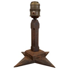 Cast Iron Star Antique Small Table Lamp