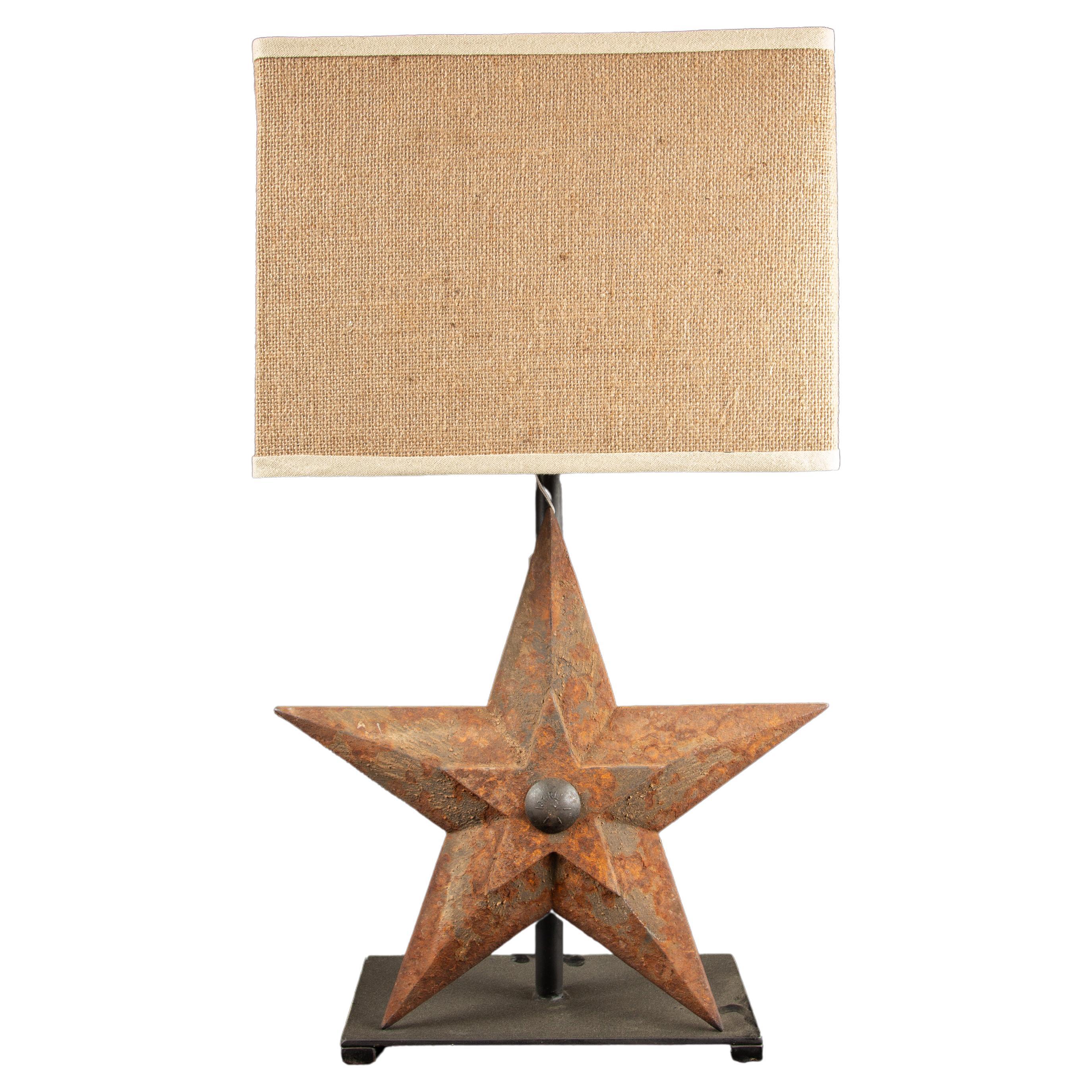 Cast Iron Star Lamp- Repurposed Architectural Element For Sale