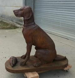 Cast Iron Statue of a Hunting Dog Retrieving a Pheasant   A very proud Chap