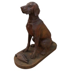 Cast Iron Statue of a Hunting Dog Retrieving a Pheasant   A very proud Chap