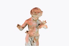 Cast Iron Statue of Cherub with Butterfly Balanced on Their Arm