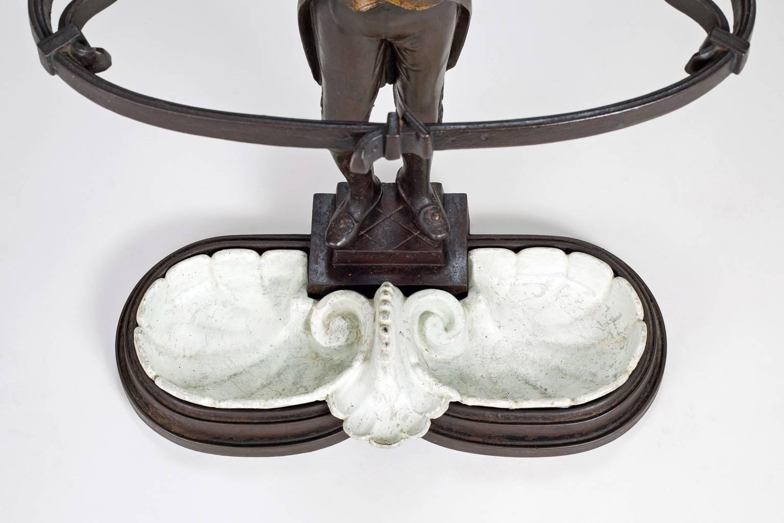 Mid-19th Century Cast Iron Stick or Umbrella Stand in the Form of a Footman For Sale