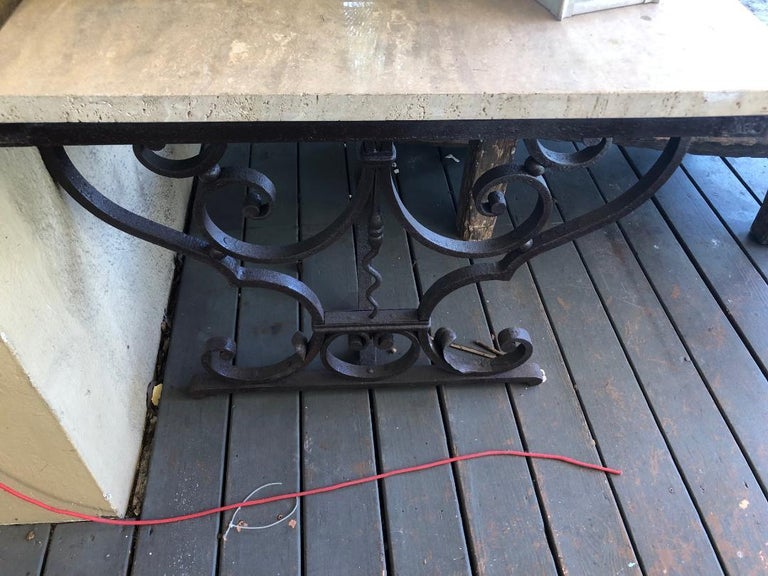 Cast Iron Table with a Granite Top For Sale at 1stDibs wrought iron