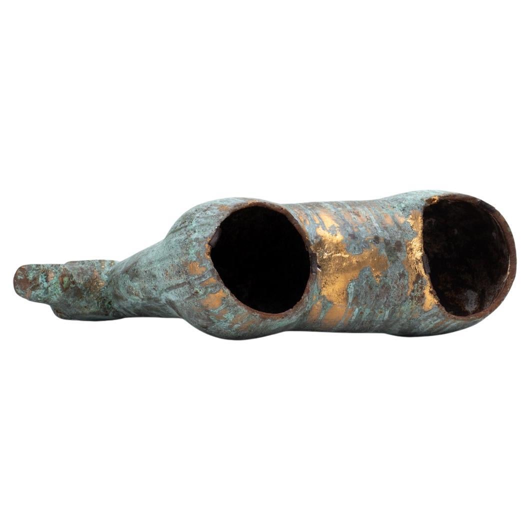Esculturas de Caballos Tang de Hierro Fundido en Verdigris Envejecido sobre Latón, sobre Zócalos en venta 1