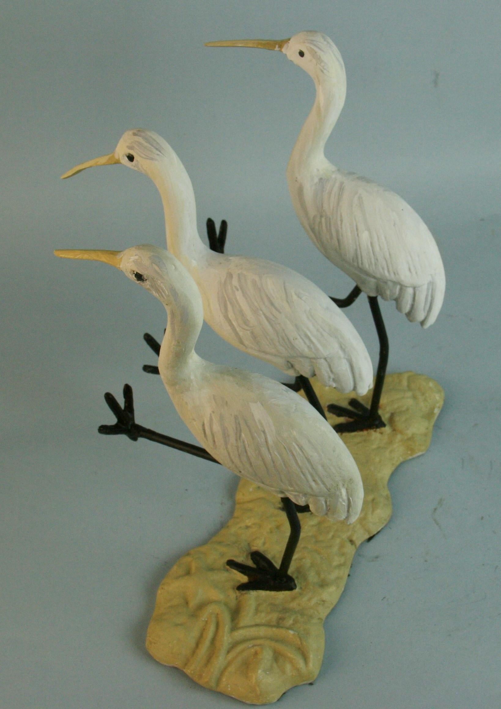 Cast Iron Three Dancing Egrets Sculpture/Garden ornaments 9