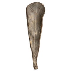 Brutalist Cast Iron Feather Sculpture