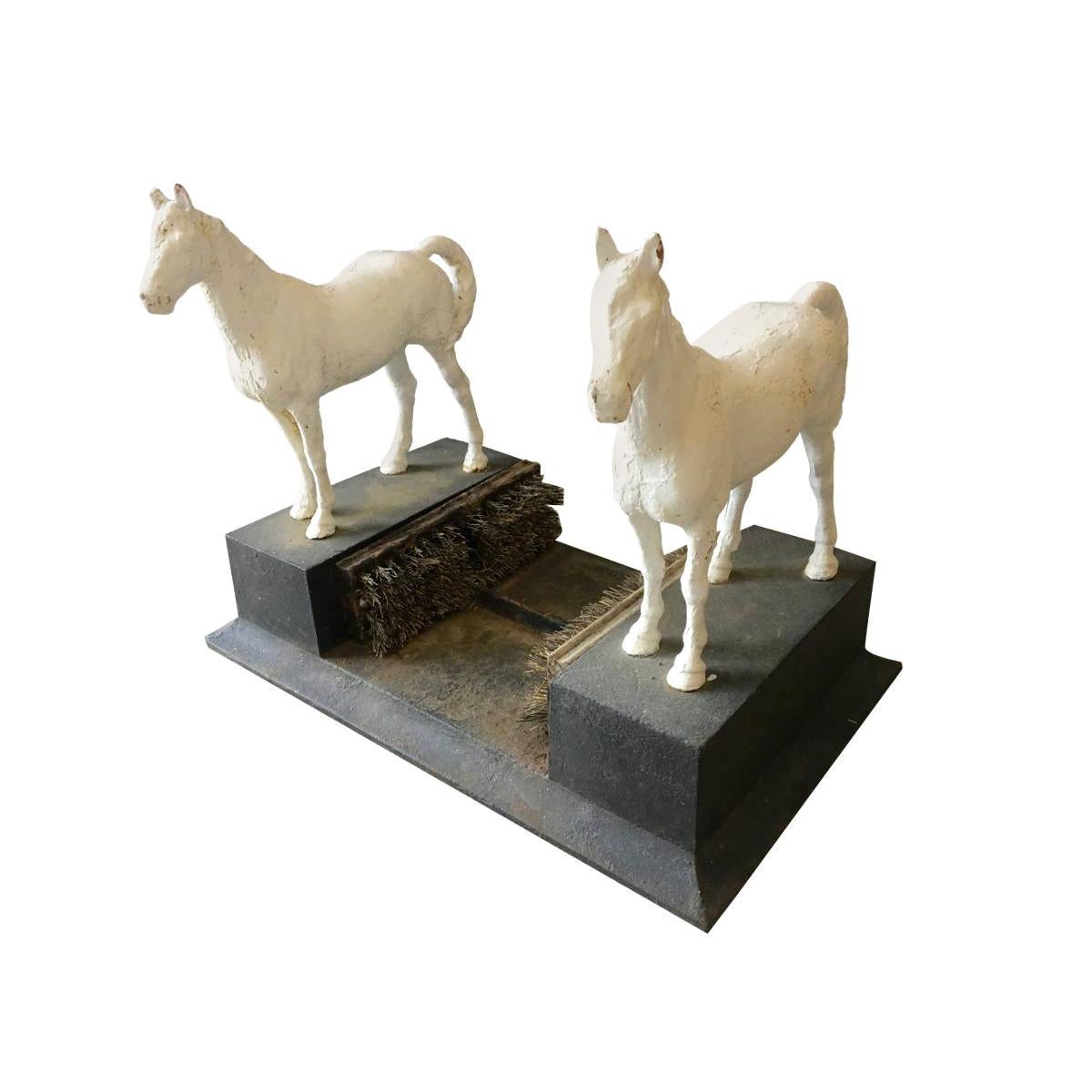 Cast Iron Twin Horse Boot Scraper, 19th Century For Sale at 1stdibs