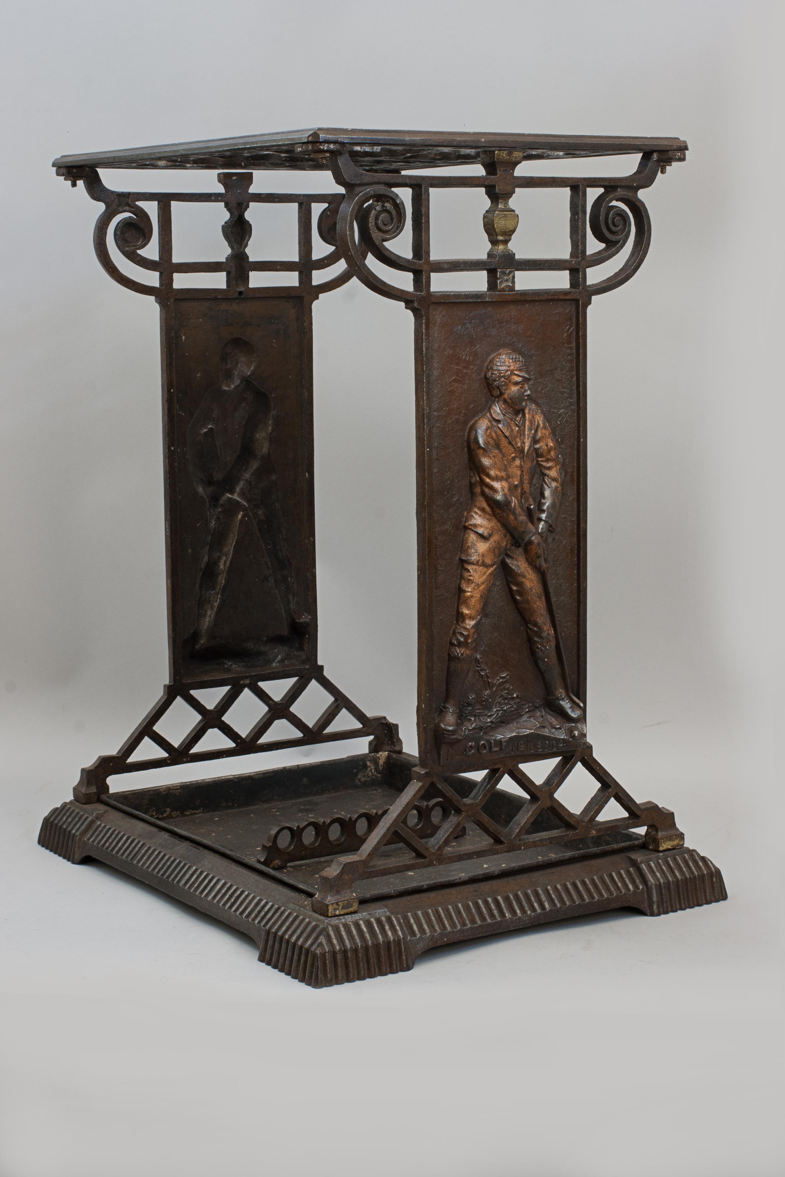 Cast Iron Umbrella Stand With Golf Figure For Sale 3