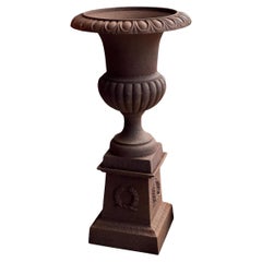 Antique Cast Iron Urn on Pedestal