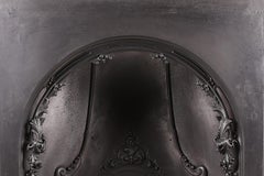 Cast Iron Victorian Antique Arched Fireplace Insert, Mid-19th Century