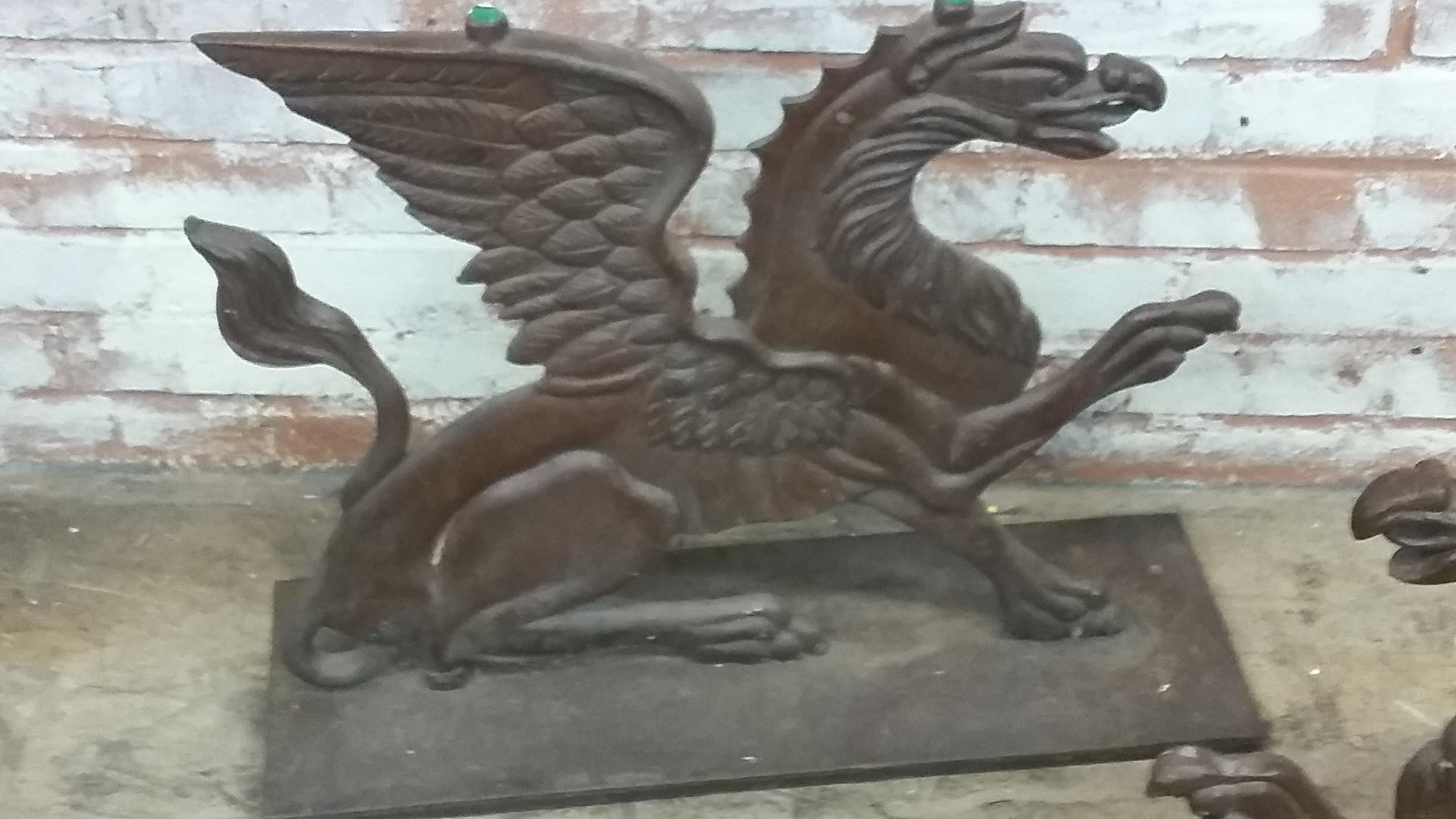 Cast Iron Victorian Griffin Cocktail Table Bases In Good Condition In Stamford, CT
