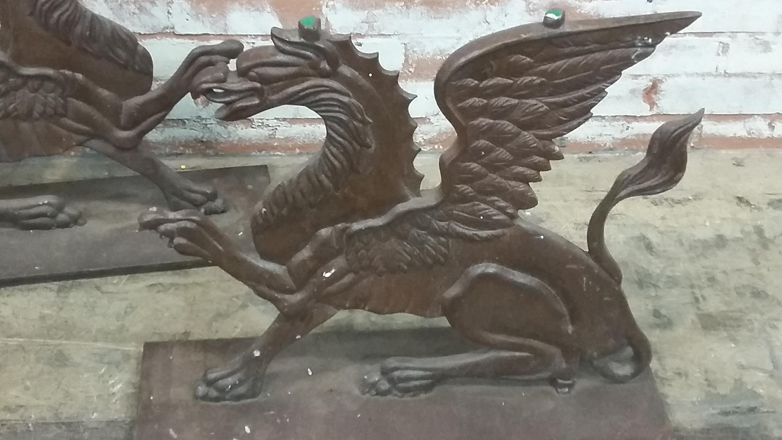 19th Century Cast Iron Victorian Griffin Cocktail Table Bases