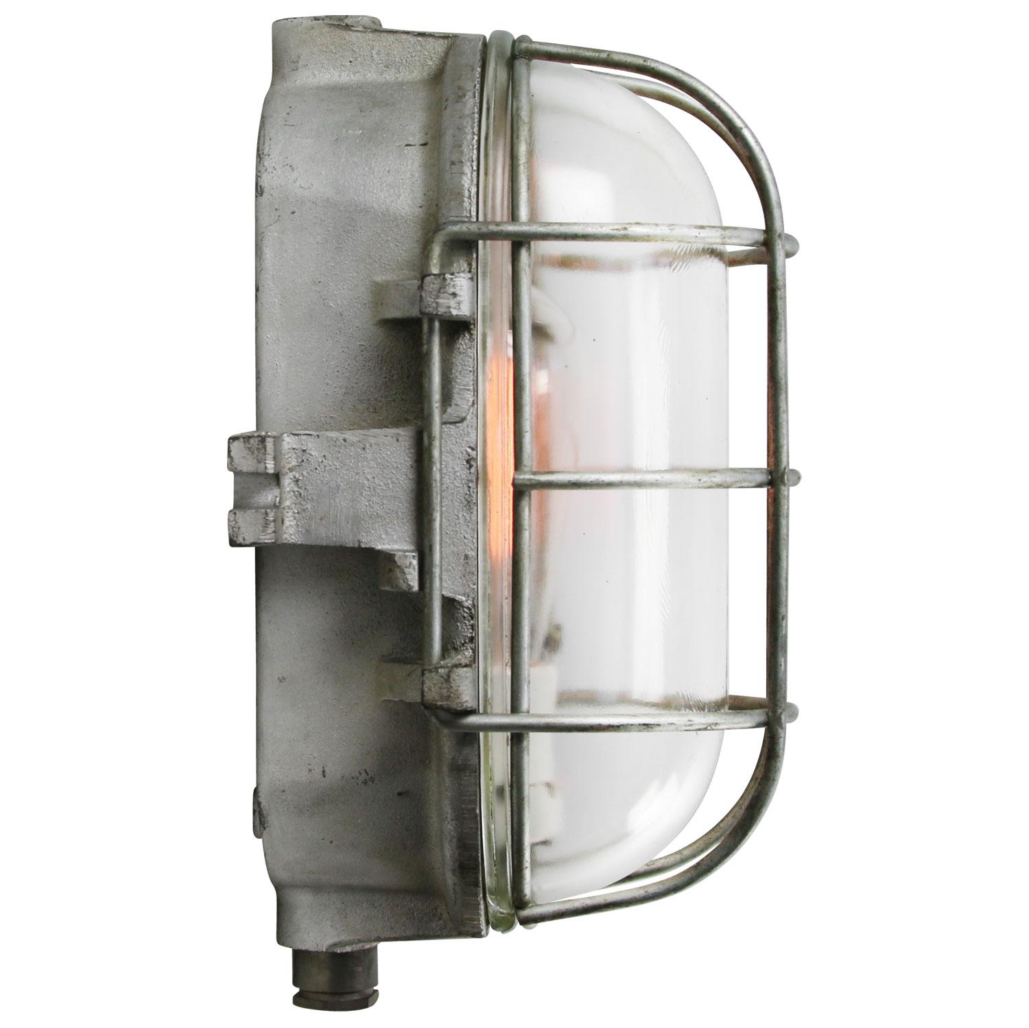 Industrial wall ceiling scone
cast iron clear glass

Weight: 3.60 kg / 7.9 lb

Priced per individual item. All lamps have been made suitable by international standards for incandescent light bulbs, energy-efficient and LED bulbs. E26/E27 bulb