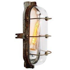 Cast Iron Vintage Industrial Clear Glass Wall Lamp Scone