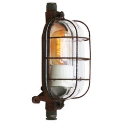 Cast Iron Vintage Industrial Clear Glass Wall Lamp Scone