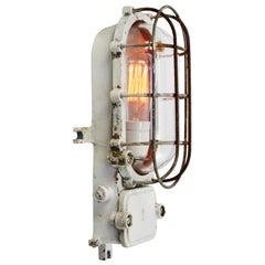 Cast Iron Vintage Industrial Clear Glass Wall Lamp Scone