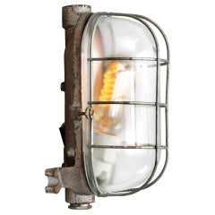 Cast Iron Vintage Industrial Clear Glass Wall Lamps Scones