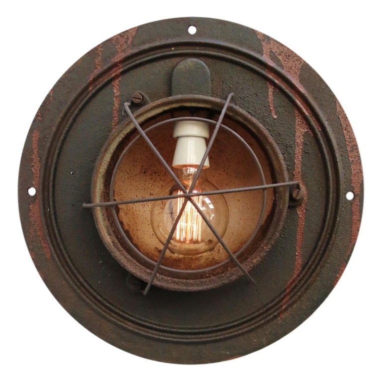 Cast Iron Vintage Industrial Hanging Light at 1stDibs