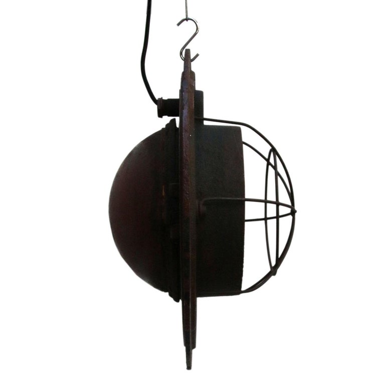 Cast Iron Vintage Industrial Hanging Light at 1stDibs